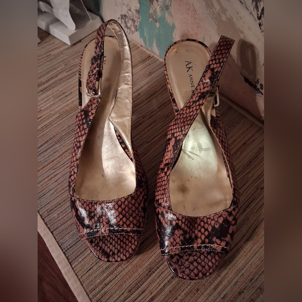 Snakeskin Cork Wedge Sandals
